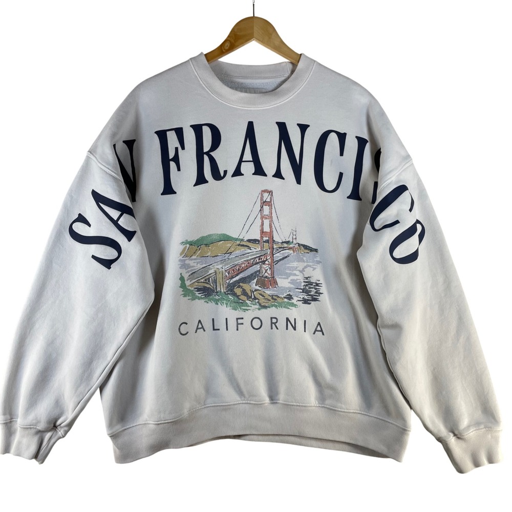 abercrombie san francisco soft af sweatshirt L wrap-around retro travel graphic